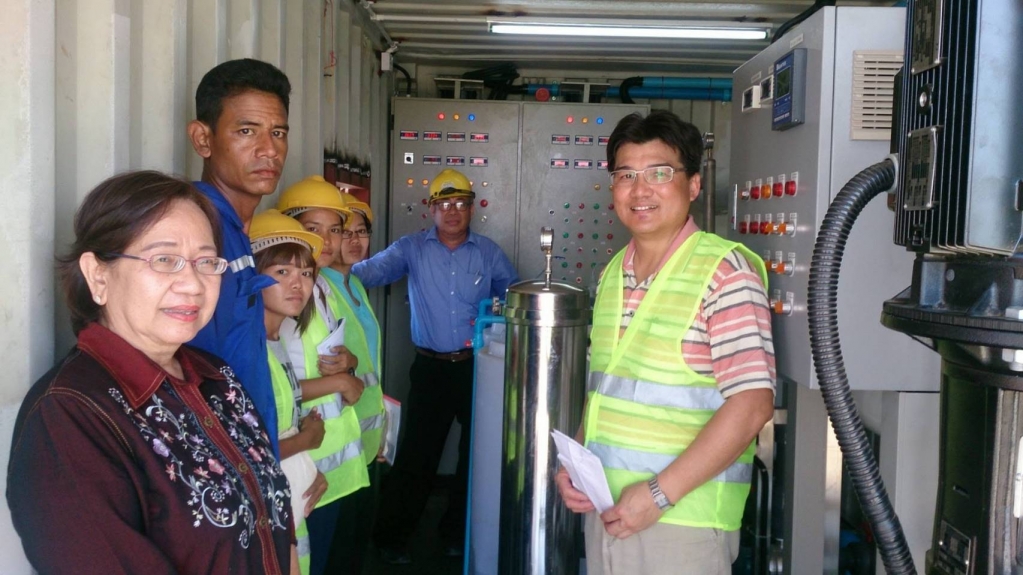 Desalination of seawater in Yangon, Myanmar