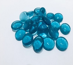 透明藍扁珠玻璃石(約1圓硬幣大)