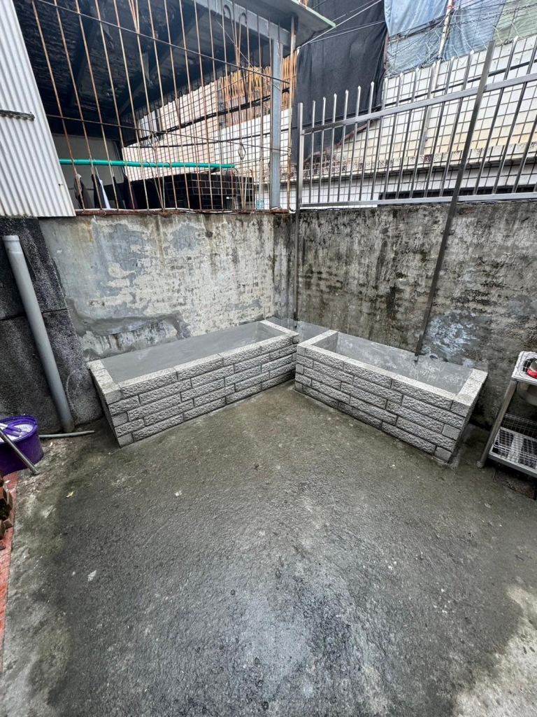 水泥整地疊磚製作花圃 | 基隆泥作工程,七堵泥作工程,台北泥作工程