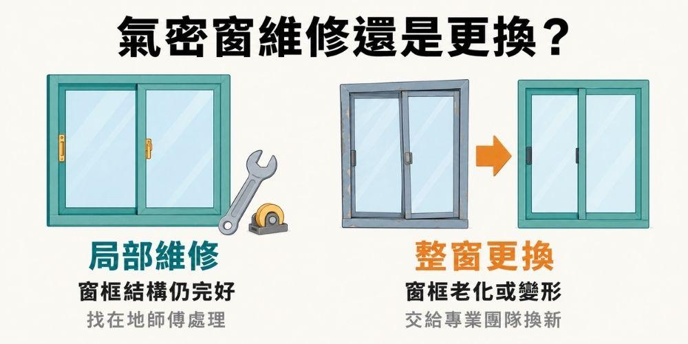 氣密窗維修與整窗更換評估指南