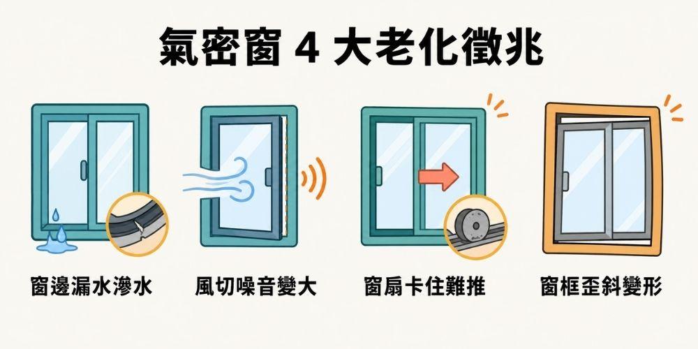 判斷是否需要氣密窗維修的4大老化徵兆