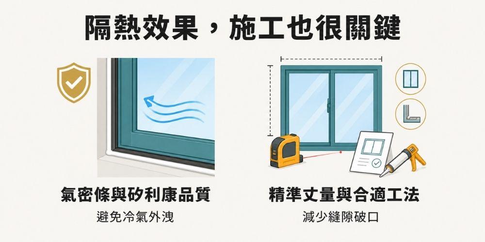 窗戶隔熱施工重點與氣密窗安裝注意事項