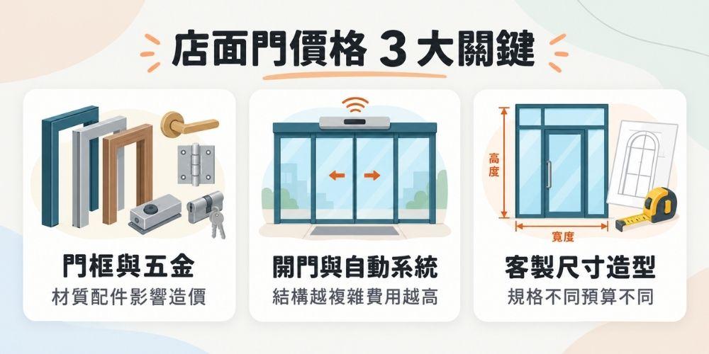 影響店面門價格與預算的3大關鍵因素