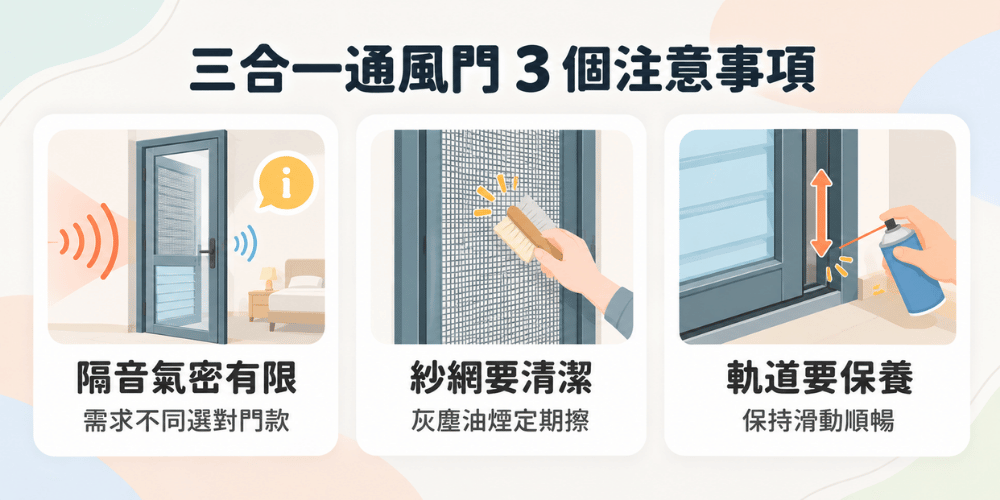 三合一通風門的小缺點與日常保養克服方法