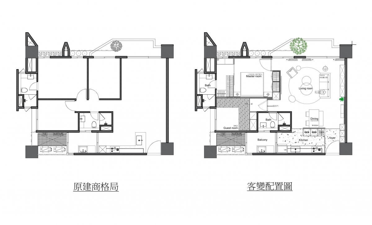 退休宅預售屋客變前後格局比較，依下一階段生活需求重新規劃空間