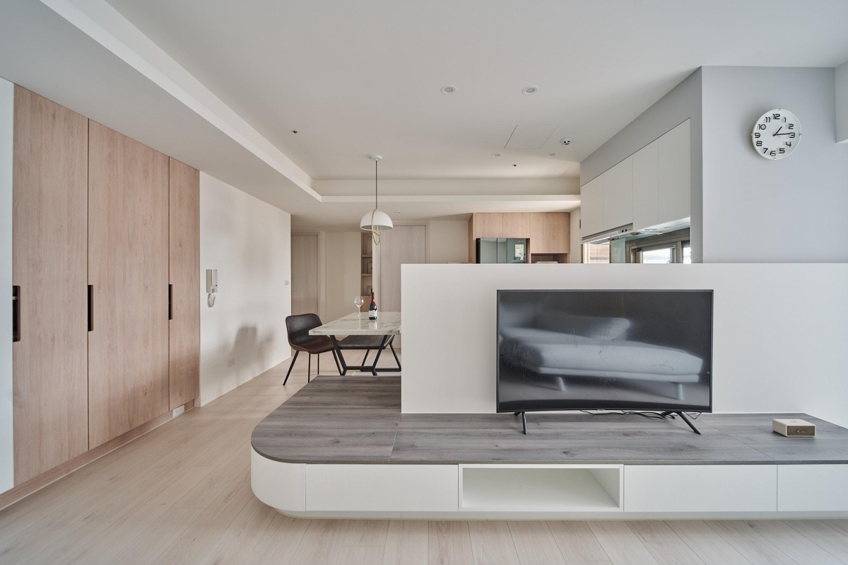 台中住宅設計開放式客廳餐廳與廚房空間