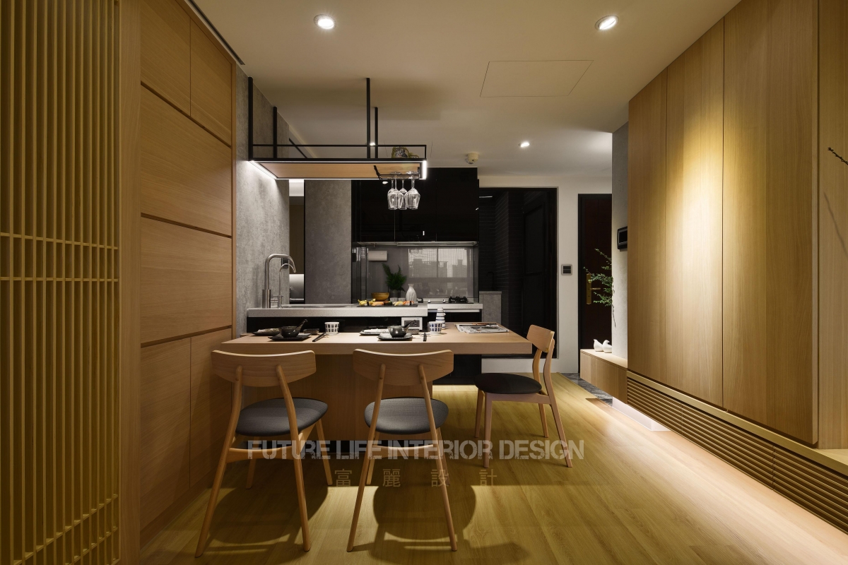 日式住宅設計廚房餐廳－富麗室內設計