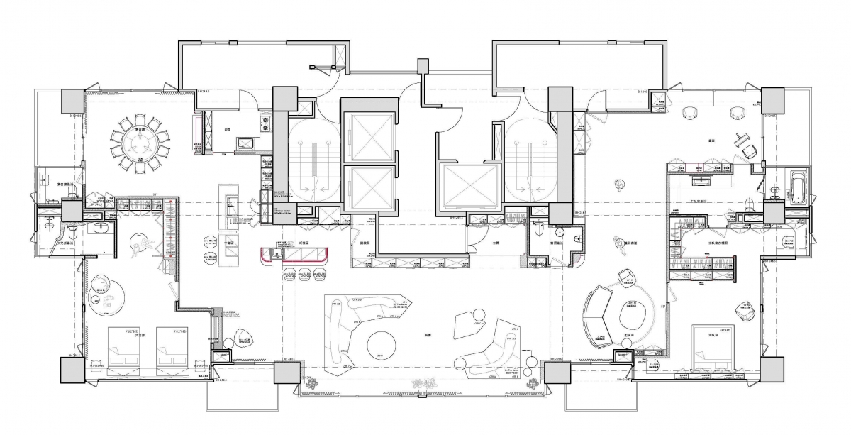 室內設計平面配置圖，呈現空間格局、家具配置與動線規劃