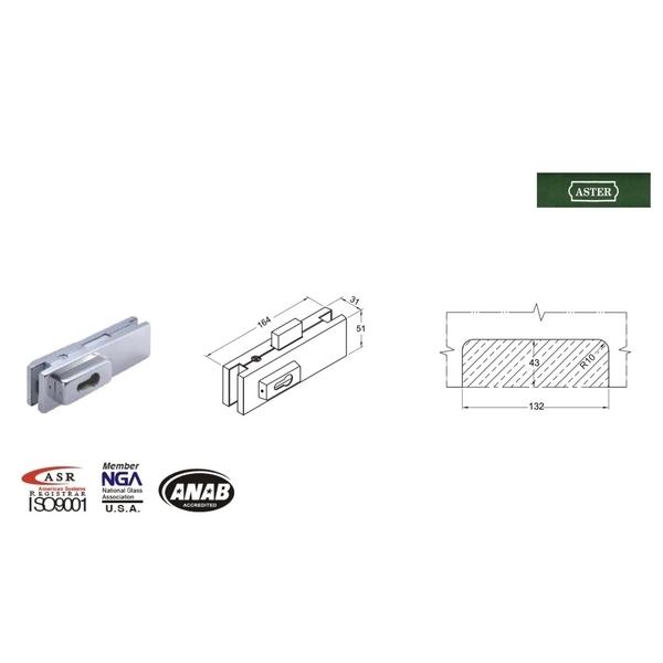 ASTER US-20 玻璃門鎖 Corner Lock