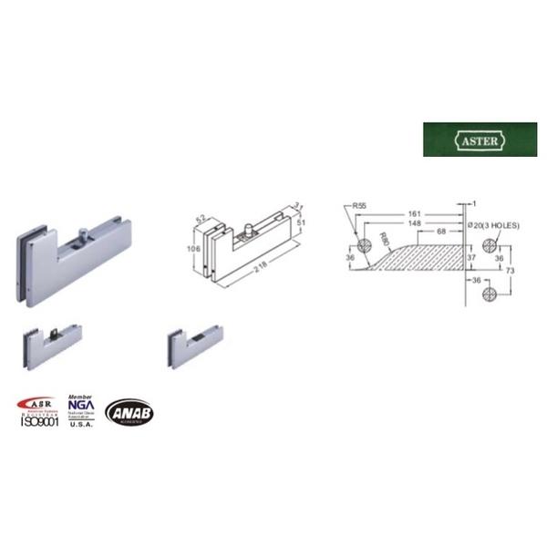 ASTER PT-40 L型玻璃門用夾具/包角 Patch for overpanel and si