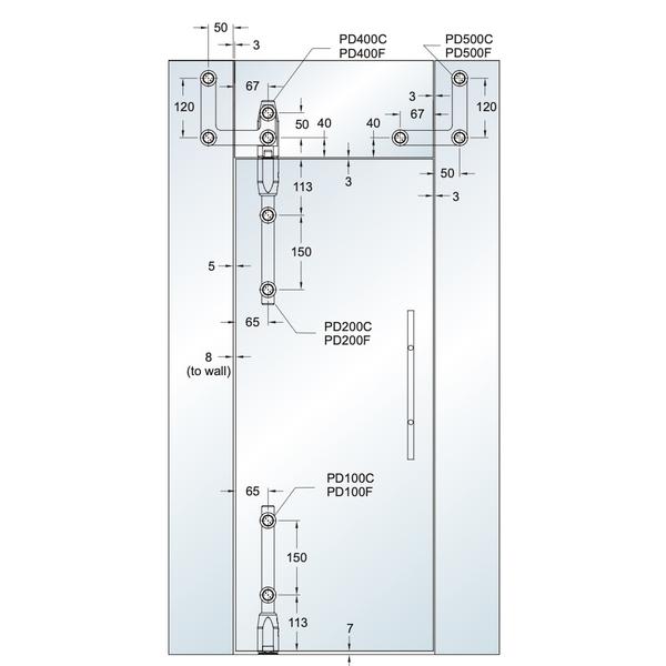 ASTER PD50 L型圓棒包角 Patch For Pivot Door