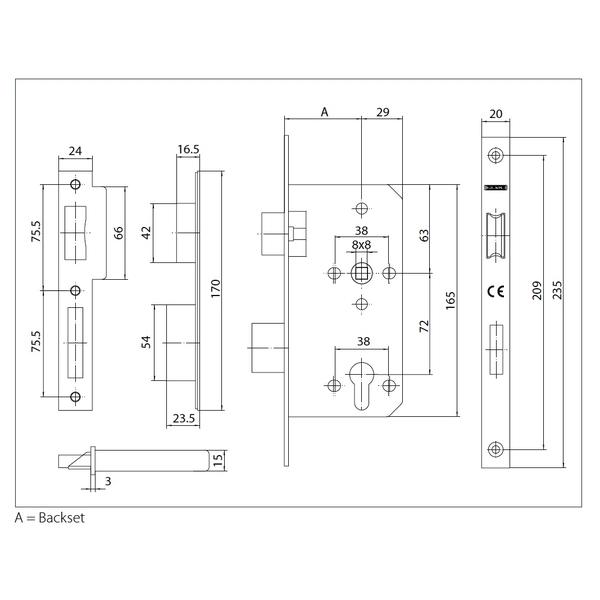 GEZE ML SL 72 標準型水平鎖 Standard Mortise Lock