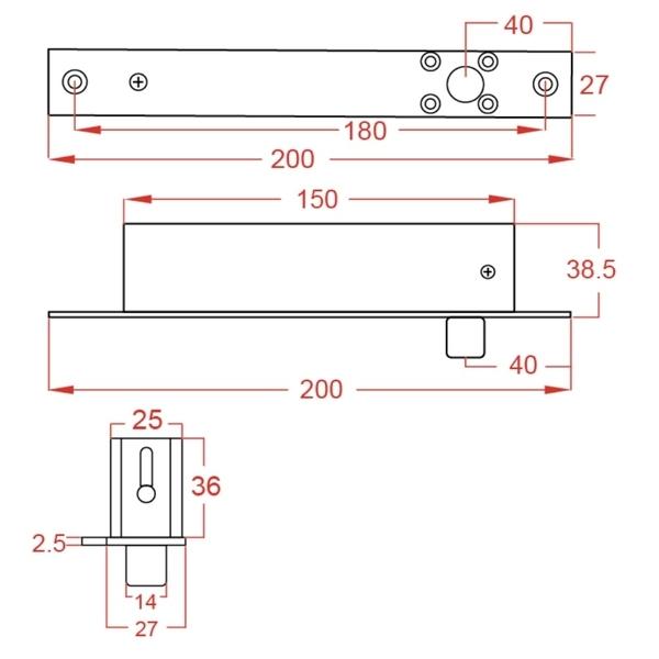 ASTER MD-2490 窄型陽極鎖 Narrow Electric Bolt Lock