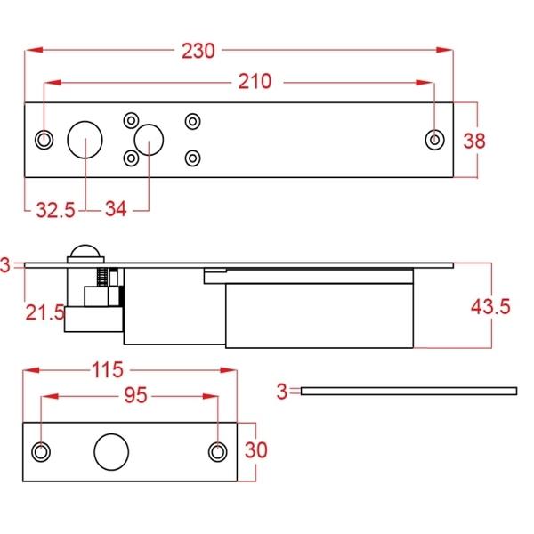  ASTER MD-1390 滾珠型陽極鎖 Electric Bolt Lock