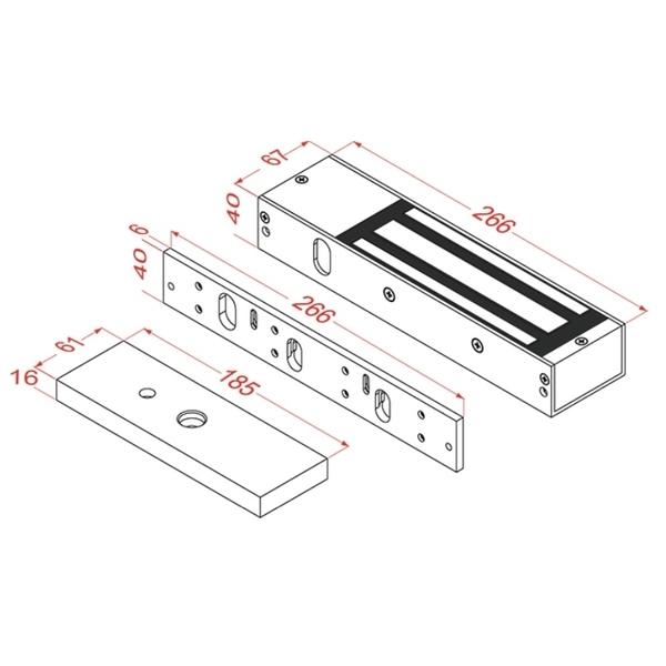 ASTER MD-01HT 1200磅外露型磁力鎖 Magnetic Lock