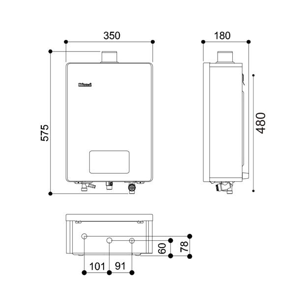 林內 RUA-C1620WF 強制排氣型16L熱水器