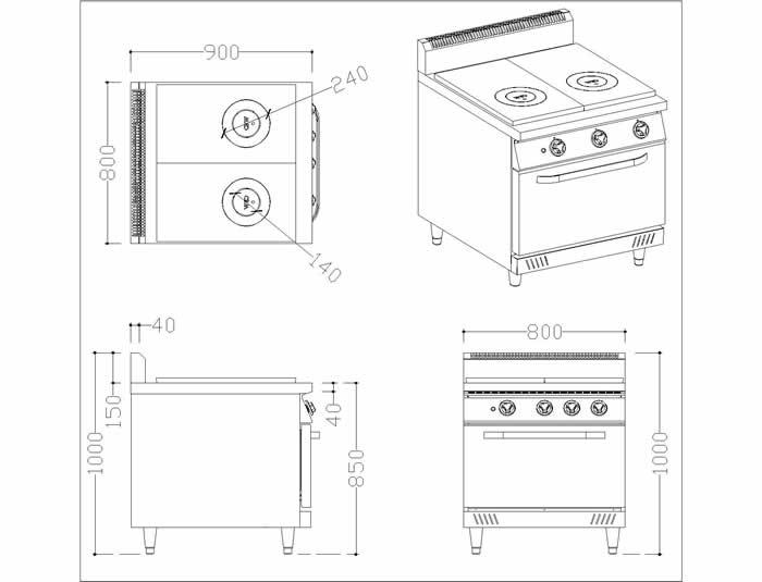 法式雙口雙環板爐-烤箱FDO-290