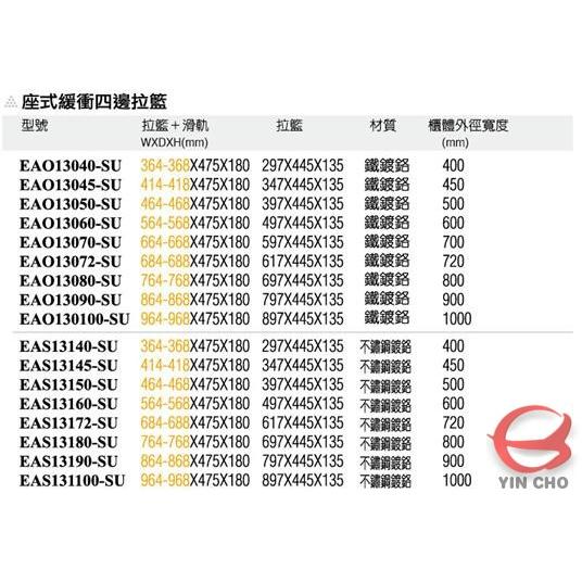 座式緩衝四邊拉籃【EAO13040-SU-EAS13100-SU】